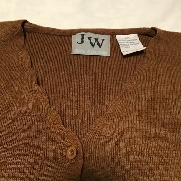 JEAN Works & Company Scalloped V-neck Button front Cardigan - Picture 6 of 8